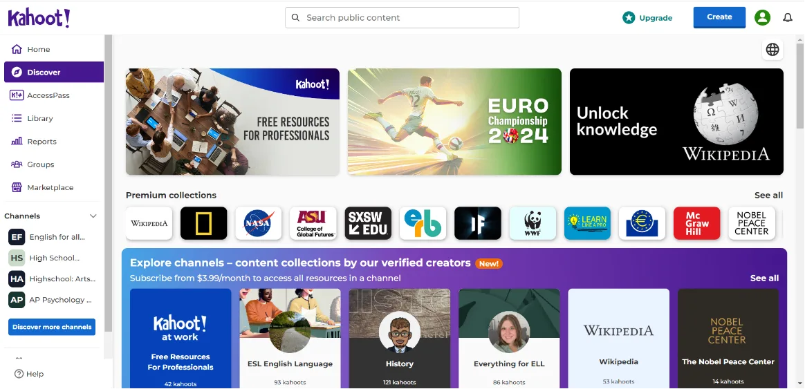 Готовые шаблоны Kahoot!